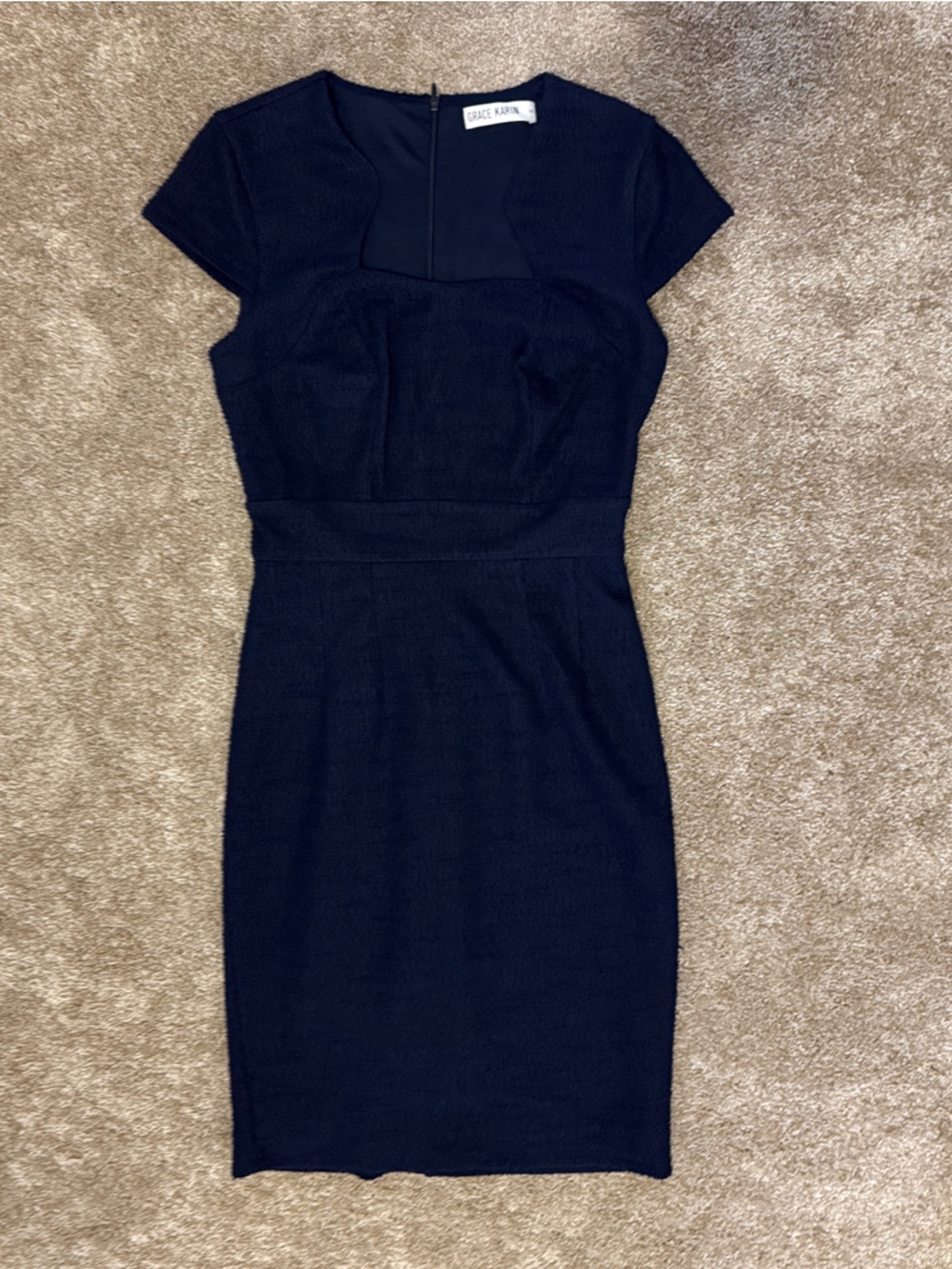 Navy Grace Karin Fitted Dress